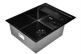Комплект кухонная мойка из нержавеющей стали WISENT 6550B-X с PVD покрытием (65х50см) с дозатором.