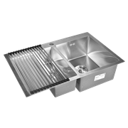 Комплект кухонная мойка из нержавеющей стали WISENT 7851-SR (78х51см) со складной решеткой.