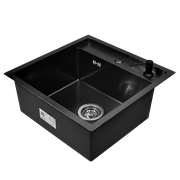 Комплект кухонная мойка из нержавеющей стали WISENT 5050B с PVD покрытием (50х50см) с дозатором.