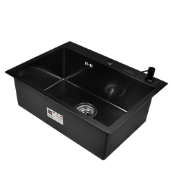 Комплект кухонная мойка из нержавеющей стали WISENT 6045B с PVD покрытием (60х45см) с дозатором. - фото 11812
