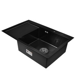 Комплект кухонная мойка из нержавеющей стали WISENT 7851B-R с PVD покрытием (78х51см) с коландером. - фото 11823