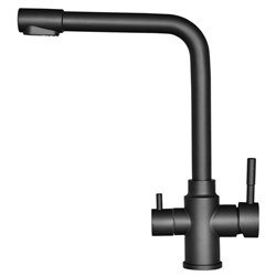 Смеситель для кухни однорычажный с подводкой для питьевой воды WISENT PVD графит (W4355-3-U) - фото 23159