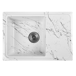 Мойка для кухни из искусственного камня WISENT WB15-12 Мрамор Бело-черный (БЕЛАРУСЬ) 435*620*220 - фото 26608