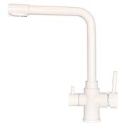 Смеситель для кухни однорычажный с подводкой для питьевой воды WISENT белый (W4355-3-18)