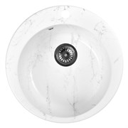 Мойка для кухни из искусственного камня WISENT WA04-10 Мрамор Белый/Серый (БЕЛАРУСЬ) 495*495*210