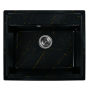 Мойка для кухни из искусственного камня WISENT WA12-14 Мрамор Черно-золотой (БЕЛАРУСЬ) 515*595*200