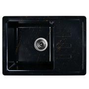 Мойка для кухни из искусственного камня WISENT WB15-14 Мрамор Черно-золотой (БЕЛАРУСЬ) 435*620*220