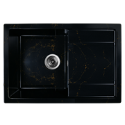 Мойка для кухни из искусственного камня WISENT WB27-14 Мрамор Черно-золотой (БЕЛАРУСЬ) 510*760*220