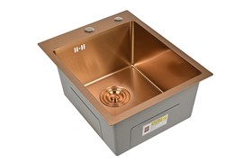 Мойка для кухни нержавеющая 40х50, цвет бронза. Сифон с ведерком. WS34050RG/W02-114RG WS34050RG/W02-114RG