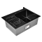 Комплект кухонная мойка из нержавеющей стали WISENT 6045B с PVD покрытием (60х45см) с раздвижным коландером и дозатором. - фото 11007