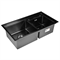 Комплект кухонная мойка из нержавеющей стали WISENT 7843B-S с PVD покрытием (78х43см) с дозатором. W37843B-S/W405B