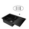 Комплект мойка для кухни из нержавеющей стали с PVD покрытием с раздвижной решеткой WISENT W37851B-L (78х51см) - фото 19912